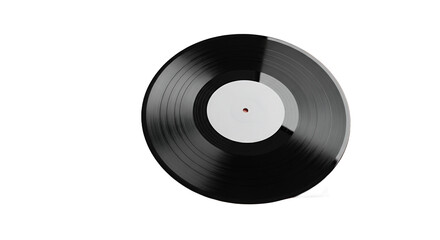 Obraz premium Vintage Black Vinyl Record with White Label.
