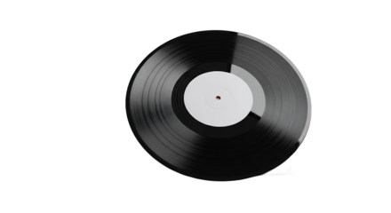 Vintage Black Vinyl Record with White Label.