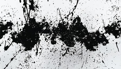 Abstract Black Ink Splatter on White Background. Ink Splatter Texture. 