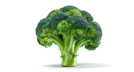 Fresh Green Broccoli on White Background