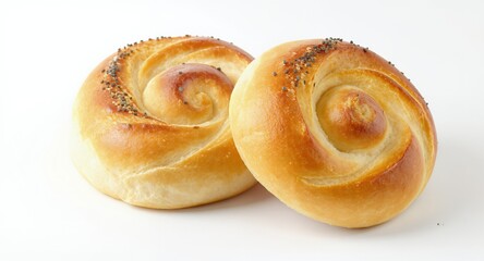 Freshly Baked Spiral Rolls with Poppy Seeds