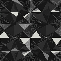 Fototapeta premium Stunning modern geometric pattern with sharp lines and dimensional shapes in monochrome
