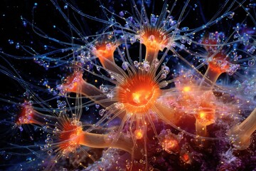 Fototapeta premium Stunning Underwater Anemone, Vibrant Colors and Details
