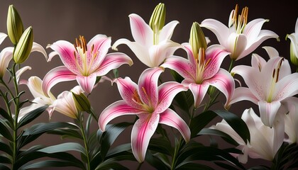 pink and white lilies