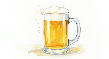 Refreshing Beer Mug Illustration