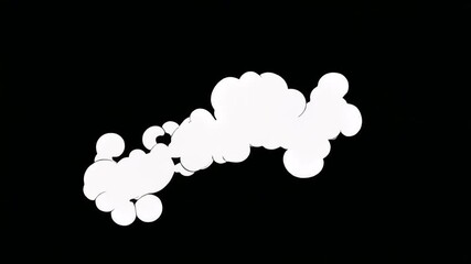 Hand-drawn cartoon-style motion graphics showing various smoke FX in 2D. Ideal for animation, VFX, or creative projects. Generative AI