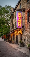 Fototapeta premium Vintage bar sign on historic building