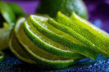 Obraz premium Close Up of Fresh Lime Slices