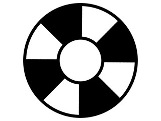 シンプルなピンクシンプルな黒と白ののうきわ透過イラスト素材と白のうきわイラスト素材