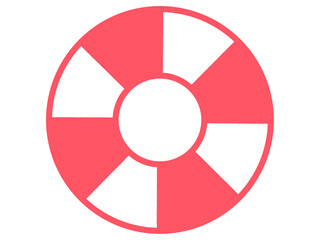 シンプルなピンクと白のうきわイラスト素材