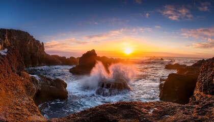 Obraz premium experience the breathtaking natural beauty of thor s well at sunset in oregon