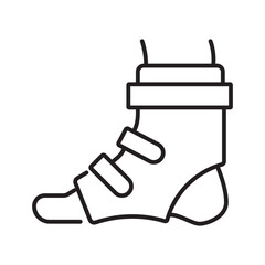 Single icon of a foot wrapped in bandage, representing injury, healing, or medical treatment. Editable stroke vector illustration.