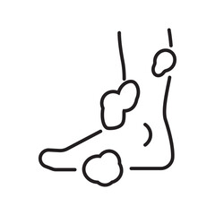 Single icon of ankle pain, great for orthopedic and physical therapy illustrations. Editable stroke vector illustration.
