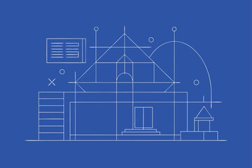 minimalist blueprint mockup for design presentatio (1).eps
