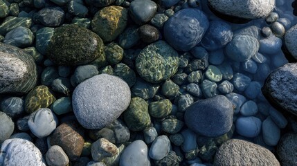 Pebbles in clear shallow water