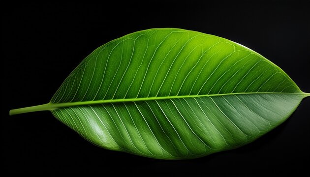 giloy green leaf on black background