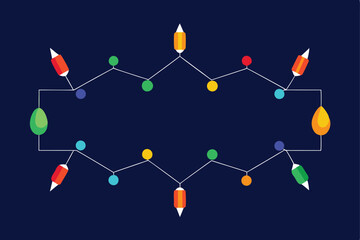 modern christmas lights border featuring geometri.eps