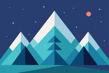 Fototapeta premium modern geometric wallpaper with triangular trees .eps