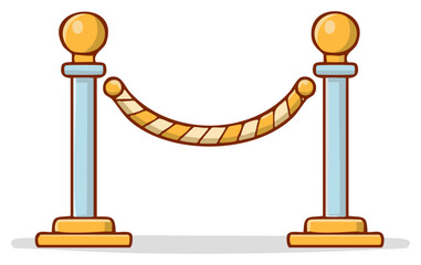 Golden stanchion rope barrier illustration for VIP entrance or exclusive event access