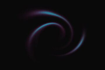 Abstract Neon Light Wave: Abstract Colored Flowing Lines on Black Background