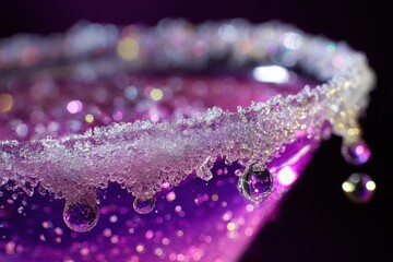 Sparkling Purple Cocktail with Sugar Rim