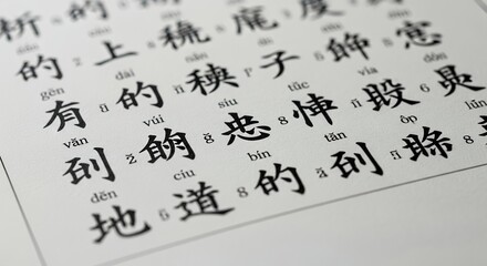 Foreign Language Script Close Up