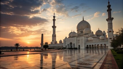 Naklejka premium Grand Mosque at Sunset