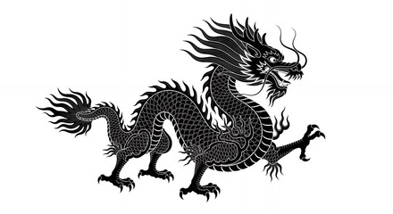 Stylized Mythical Creature Silhouette