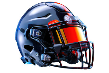 Fototapeta premium black american football helmet isolated on black background.
