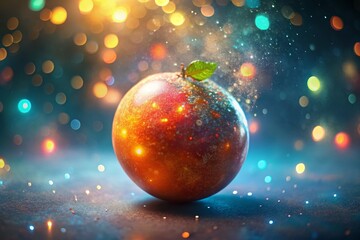 Sparkling Apple with Bokeh Lights