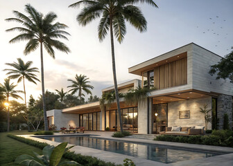 tropical resort hotel