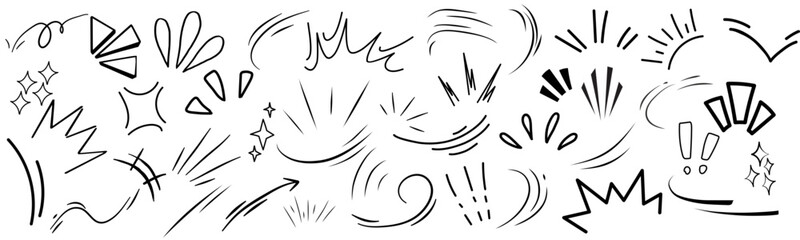 set of emotion effect and movement icons.