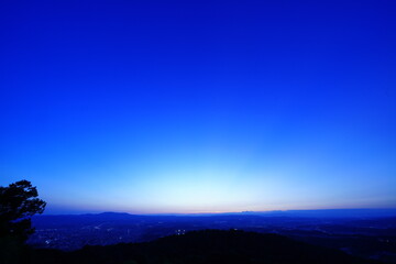 若草山上から見る奈良盆地トワイライト