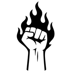 Fiery punch silhouette