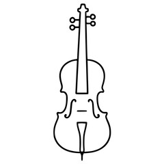 One line art violin silhouette © Breck