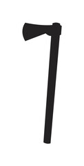 Silhouette of a medieval axe, showing the head and handle.