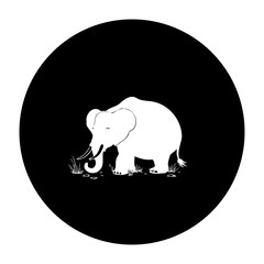 Silhouette of an elephant on a black background illustration highlighting wildlife beauty and conservation through simple design
