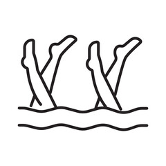 A single icon of synchronized swimming in outline style, representing artistic aquatic performance. Editable stroke vector illustration.