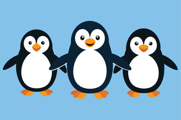 Fototapeta premium vector set of cartoon penguins in various playful.eps