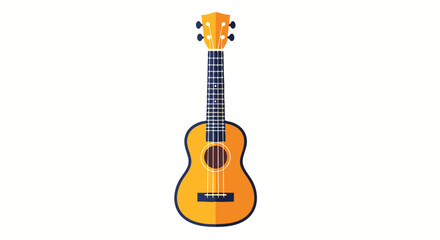 Obraz premium Vibrant ukulele illustration with clear lines isolated on a clean white backdrop ideal for instructional graphic design work