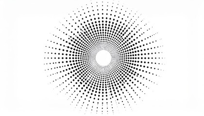 Abstract Black And White Radial Geometric Pattern