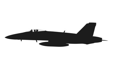 Silhouette of a Modern Jet Aircraft Against a Clean White Background Illustrating High Speed and Precision Aviation Design