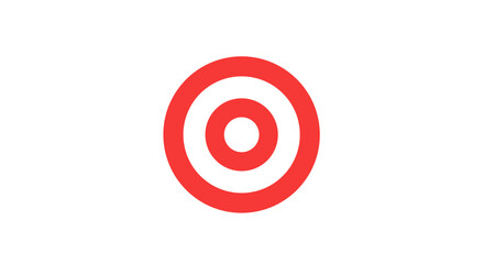 Minimalist Geometric Design: Red Target on White Background for Precision and Accuracy