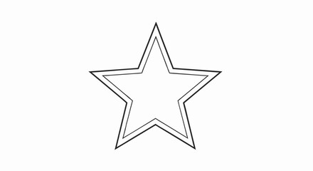 Obraz premium Isolated Simple Black Outline Star Shape with Five Points on a White Background