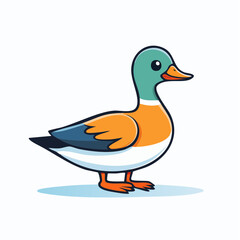 Obraz premium Cute Mallard Duck Cartoon Illustration with Vibrant Colors and Playful Design for Kids