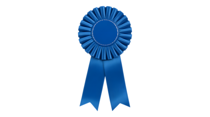 Celebrate achievements with this vibrant blue rosette ribbon award graphic