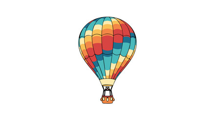 Obraz premium Whimsical hot air balloon illustration for travel concepts or design projects royalty free asset