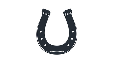 Stylized horseshoe illustration symbolizing luck, tradition, and equine heritage, isolated on a white backdrop offering simplicity and versatility