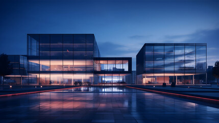 modern office building at night