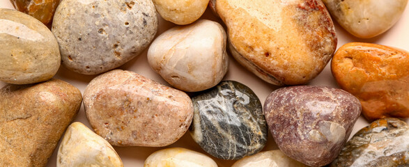 Texture of pebble stones, closeup